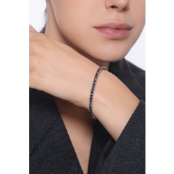 Weißgold 18K Tennisarmband mit schwarzen Diamanten  2