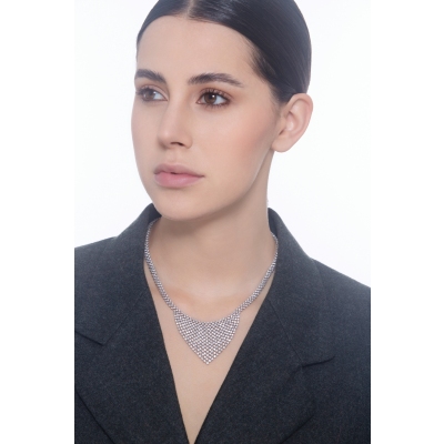 Designer Kette Weißgold 18K aus Diamanten 