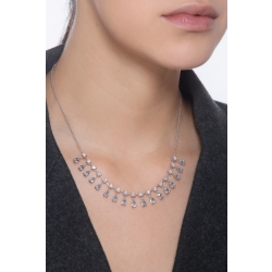 750er Weißgold Aquamarin Kette mit Diamanten 2
