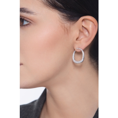 Creolen Weißgold 750 mit Diamanten