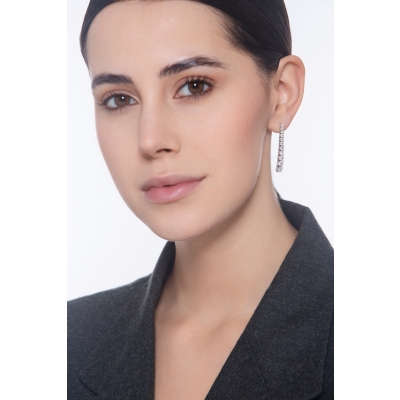 Tennis Ohrhänger Weißgold 750 mit Diamanten 