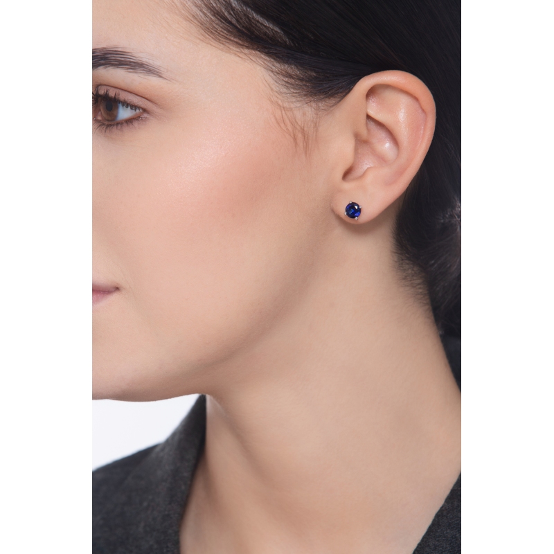 Weißgold Ohrstecker mit blauen Saphiren 