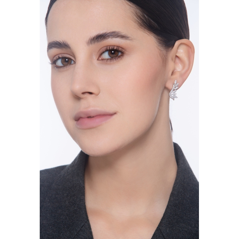 18k Weißgold Designer Ohrringe mit Diamanten