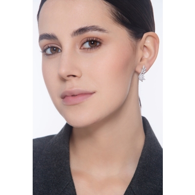 18k Weißgold Designer Ohrringe mit Diamanten