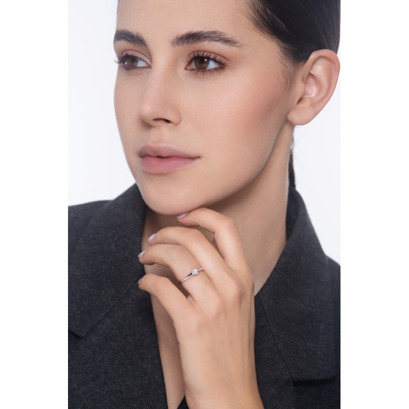 Diamantring aus Weißgold 750 0.25 kt