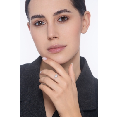 Verlobungsring mit Diamant Herzschliff GIA 1.00kt aus Weißgold 18k 