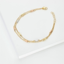 Damenarmband aus drei Goldfarben 18K