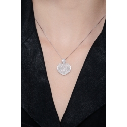Halskette aus 18k Weißgold mit Diamant-Herz-Anhänger 2