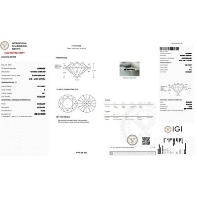 IGI-zertifizierter Diamant CT 1,02   D  VS1