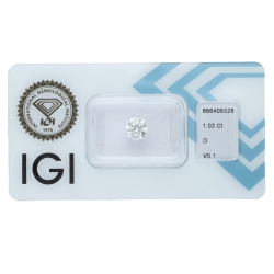 IGI-zertifizierter Diamant CT 1,02   D  VS1