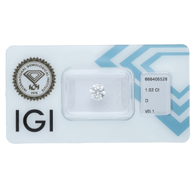 IGI-zertifizierter Diamant CT 1,02   D  VS1