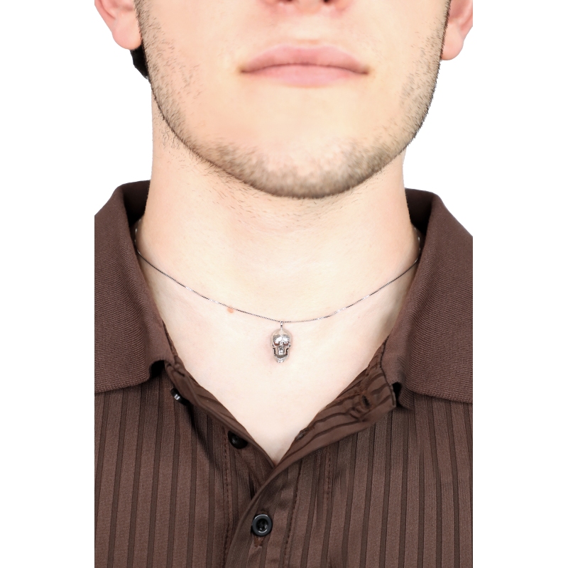 Kette mit Totenkopf mit Diamanten