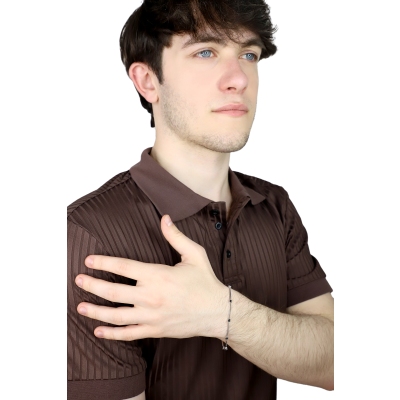 Weißgold Herrenarmband 18K mit acht schwarzen Diamanten