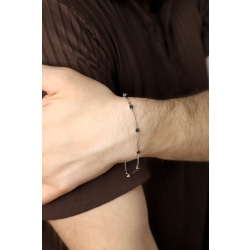 Weißgold Herrenarmband 18K mit acht schwarzen Diamanten 2
