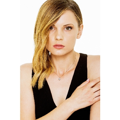 Halskette aus 18k Weißgold mit Aquamarin-Herz-Anhänger