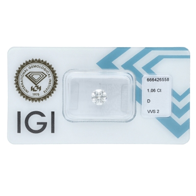 IGI-zertifizierter Diamant CT 1,06   D    VVS2