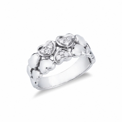 Bandring mit Herzen aus Diamanten
