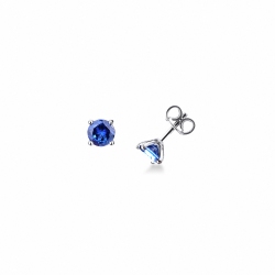 Weißgold Ohrstecker mit blauen Saphiren
