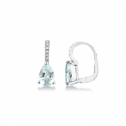 18K Weißgold Ohrhänger mit Aquamarinen und Diamanten