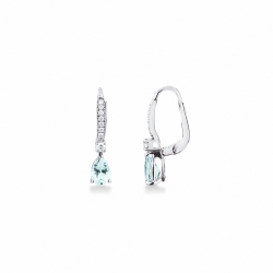 Weißgold 750 Ohrhänger mit Aquamarinen und Diamanten