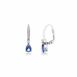 Ohrringe aus 18K Weißgold mit Diamanten und blauen Saphiren