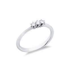 Weißgold 18K drei Diamanten Ring