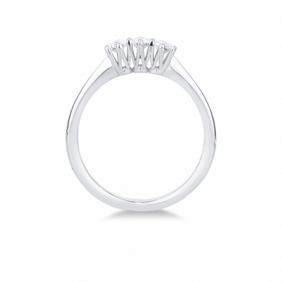 750er Weißgold Damenring mit drei Diamanten