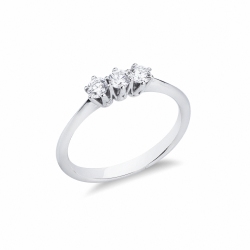 750er Weißgold Damenring mit drei Diamanten