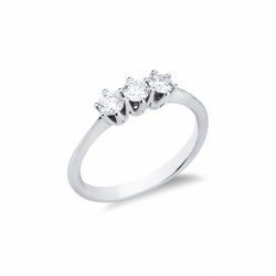 Trilogy Ring Weißgold mit drei Diamanten