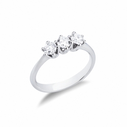 Drei Diamanten Damenring Weißgold 750
