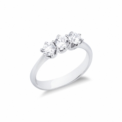 750er Weißgold drei Diamanten Ring