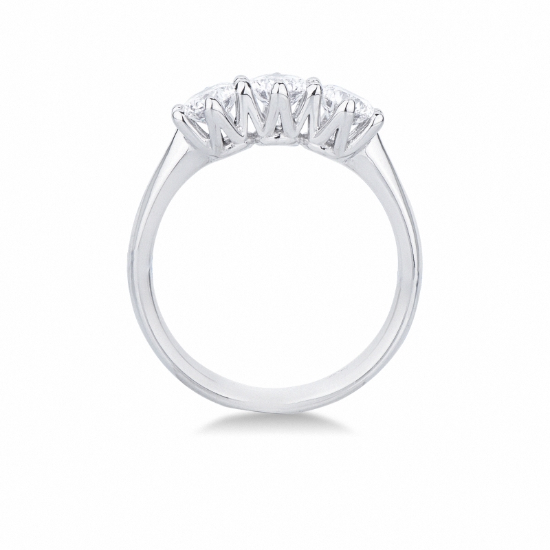 Damenring mit drei Diamanten Weißgold