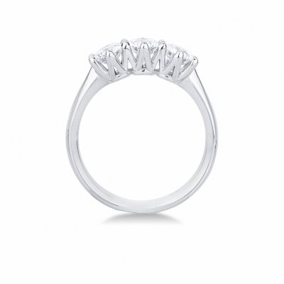 Damenring mit drei Diamanten Weißgold