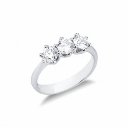 Damenring mit drei Diamanten Weißgold