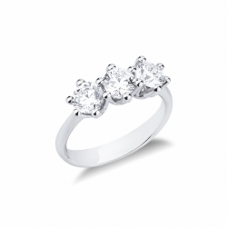 Damenring Weißgold 750 mit drei Diamanten