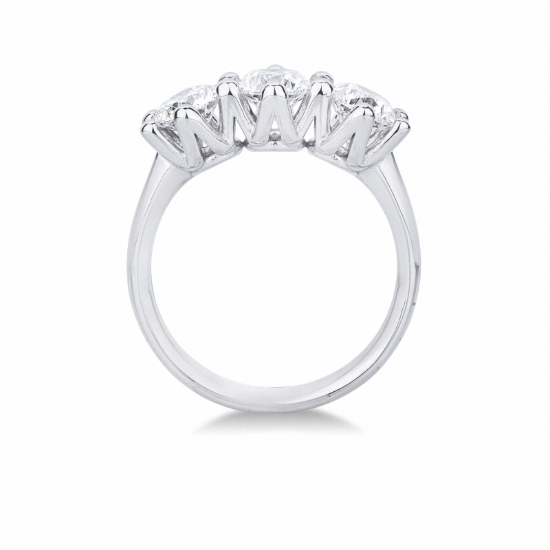 Weißgold 750 Damenring mit drei Diamanten 