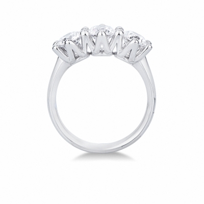 Weißgold 750 Damenring mit drei Diamanten 