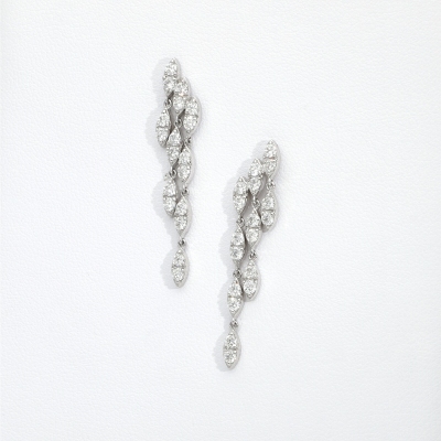 Ohrhänger mit Diamanten Weißgold 750