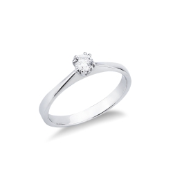 Solitär Ring mit 0.20 kt Diamant aus 750er Weißgold
