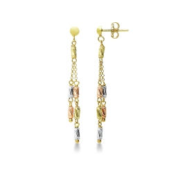 Ohrhänger aus Gelbgold, Roségold und Weißgold 18K