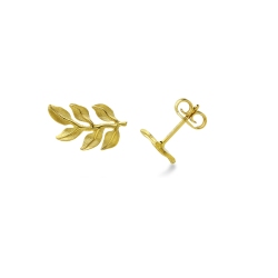 Blatt-Ohrstecker 18 Karat Gelbgold