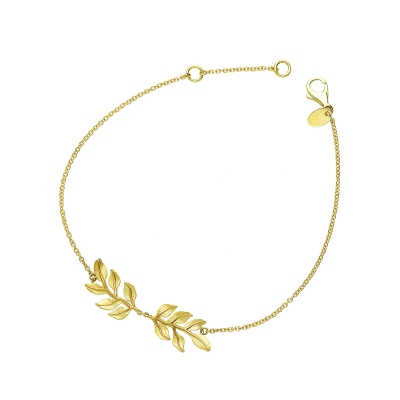 Armband mit Blatt aus 18K Gelbgold