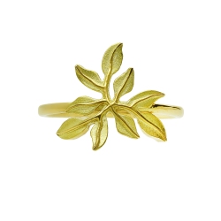 750er Gelbgold Blatt Ring Damen 2