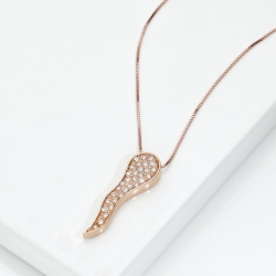 Roségold 18K Halskette mit Diamant-Hornanhänger  2