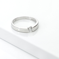 Solitär Ring 0.20 kt Diamant Spannfassung Weißgold 18K