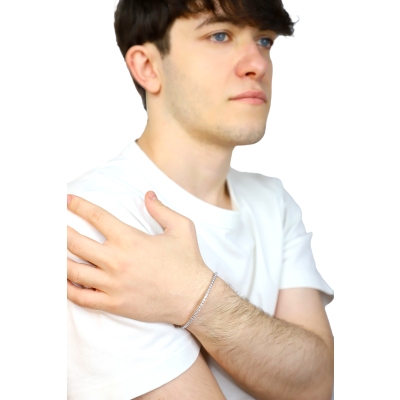 18K Weißgold Diamant elastisches Tennisarmband 