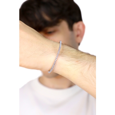 18K Weißgold Diamant elastisches Tennisarmband 