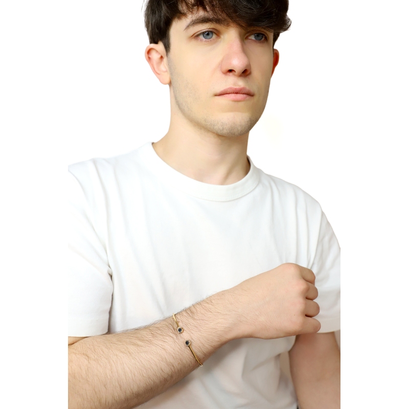 Armreif aus Roségold 750 mit zwei schwarzen Diamanten