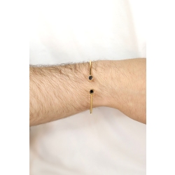 Armreif aus Roségold 750 mit zwei schwarzen Diamanten 2