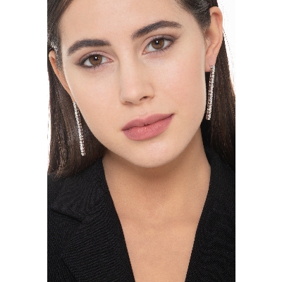 Hängende Damenohrringe aus Weißgold 750 mit Diamanten